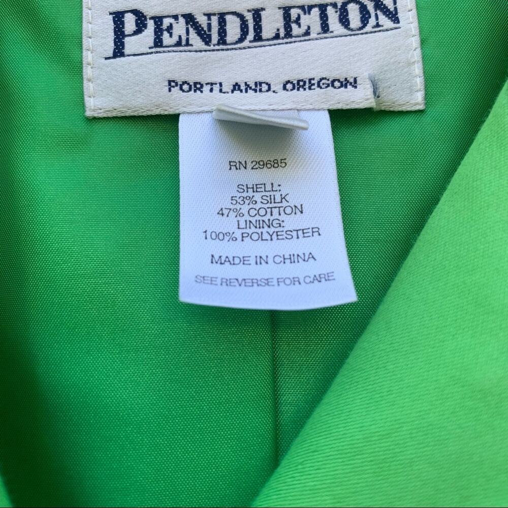 Pendleton skirt blazer set green silk blend size 6 - Picture 5 of 12